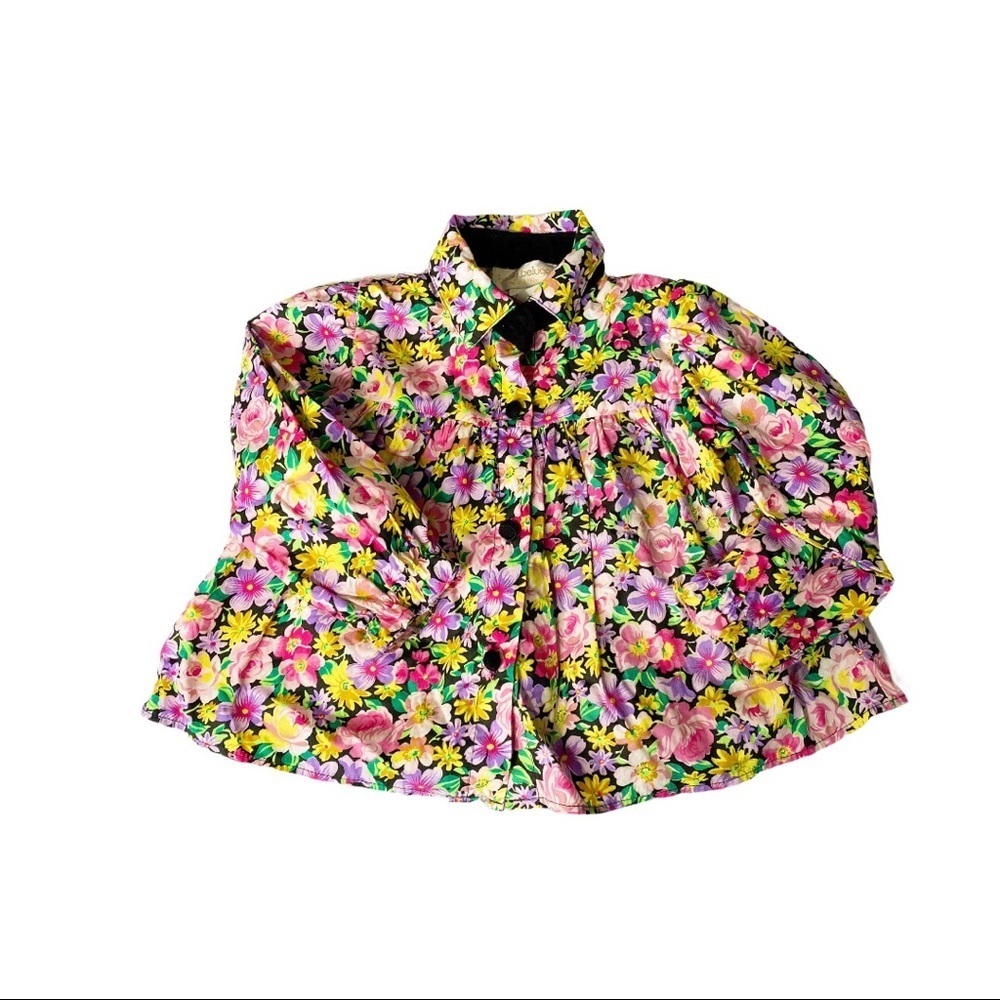 Vintage Baby Beluga 3T Floral Button Front Top light weight jacket swing coat